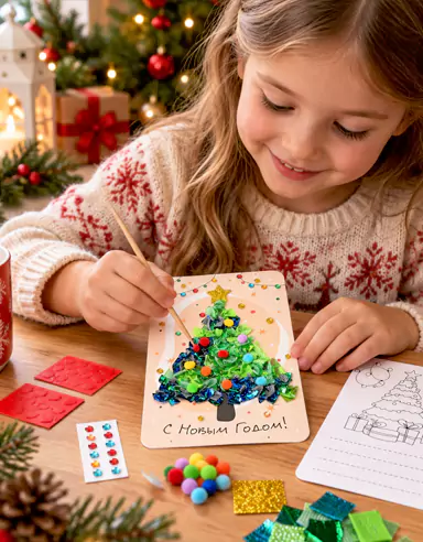 Haurrentzako Eguberrietako Hiru Dimentsioko Pegatina Artisautza DIY Kit